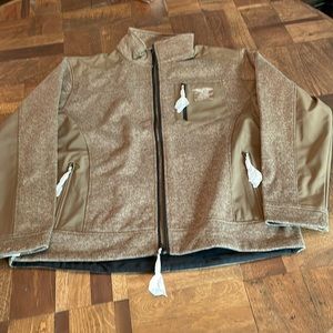 NWOT-NRA Dakota Ridge Full Zip Lined Performance Jacket with Logo-Brown-XL